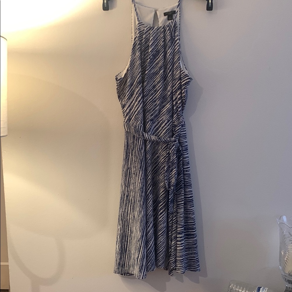 Ann Taylor Blue and White Halter Sundress